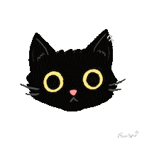 rubasss happy cat kitty black cat Sticker