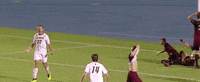 jumping ncaa sports GIF by Delaware Blue Hens