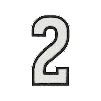 Customnumbered 2 two embroidery embroider Sticker