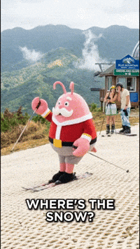 lobsterclaus skiing lobsterclaus no snow wheres the snow GIF