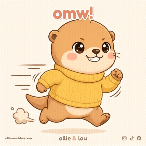 Running Late On My Way GIF by Ollie & Lou