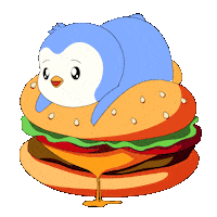 Laying Burger King Sticker by Pudgy Penguins