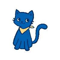 Happy Blue Cat Sticker by BABAUBA