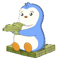 Im Rich Make It Rain Sticker by Pudgy Penguins