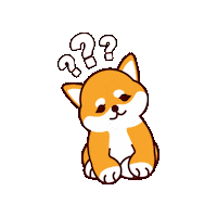 Confused Dog Sticker by DEOW Japan