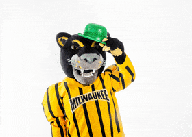 pounce black panther GIF by UW-Milwaukee