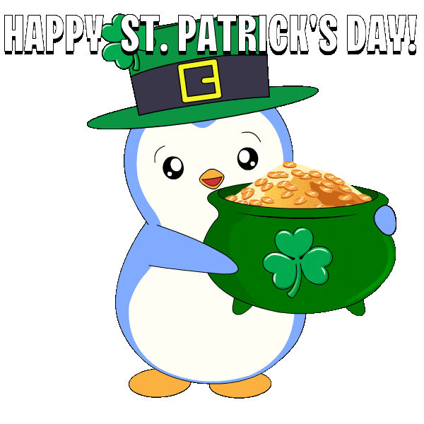 St Patricks Day Good Luck Sticker by Pudgy Penguins