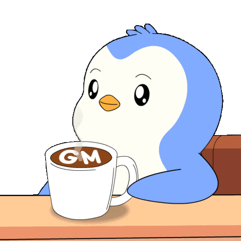 Sitting Good Morning Sticker by Pudgy Penguins