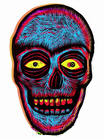 Skull Printmaking GIF
