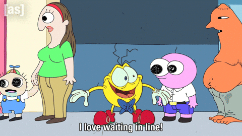 Waiting In Line GIF by Adult Swim
