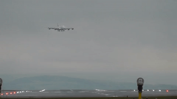 Crosswinds Forces Plane to Use Reverse Thrust to Stop at the End of Runway