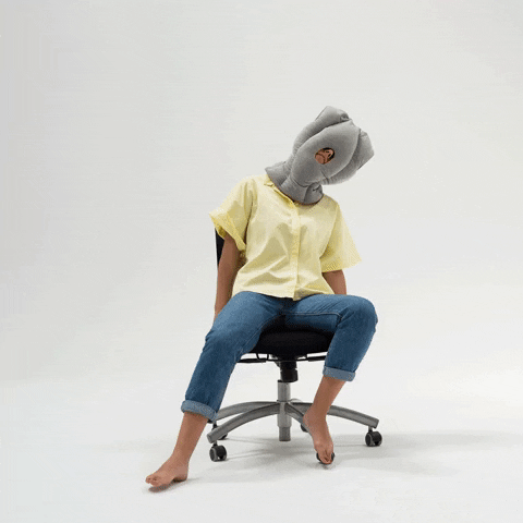 ostrichpillow sleep sleepy office quarantine GIF