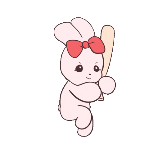 mochietomaruzou giphyupload baseball rabbit かわいい Sticker