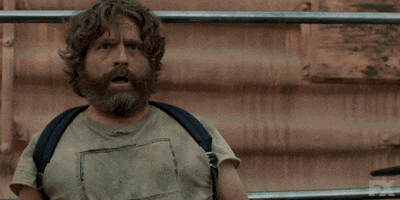 scared zach galifianakis GIF by BasketsFX