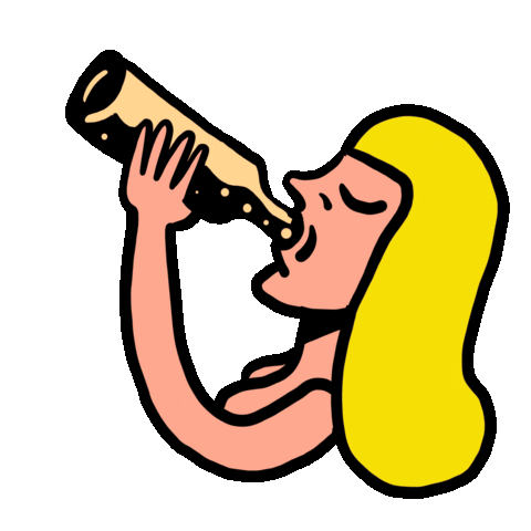 Woman Drinking Sticker by Darién Sánchez
