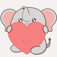 untamedelephants love cute heart animals GIF
