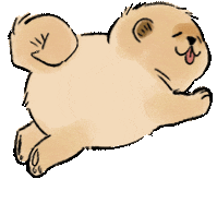 Happy Chow Chow Sticker by Sticky Brain Studios