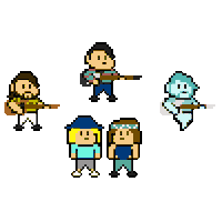 richlaar cafe band 8bit ojos Sticker