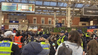 Pro-Palestine Protesters Hold Sit-In at London's Victoria Station