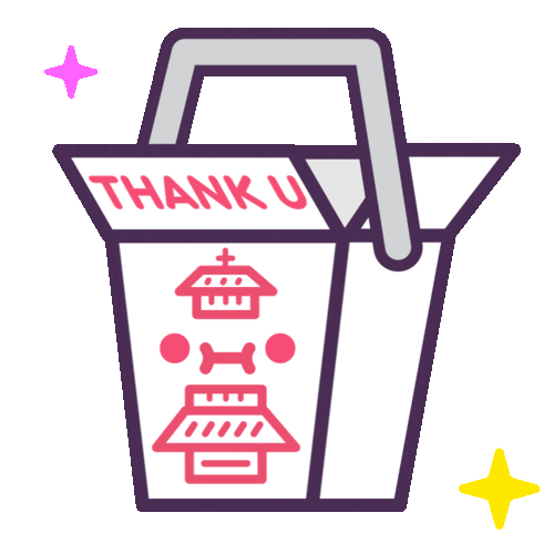 Chinese Food Thank You Sticker by 100% Soft
