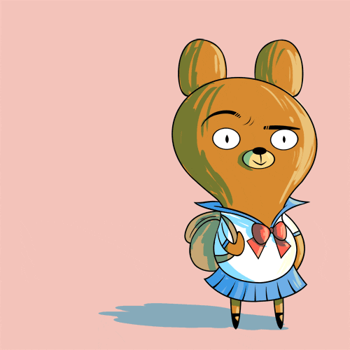monitosbonitos giphyupload anime bear schoolgirl GIF