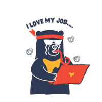 baskbearcoffee work job sunbear baskbear Sticker