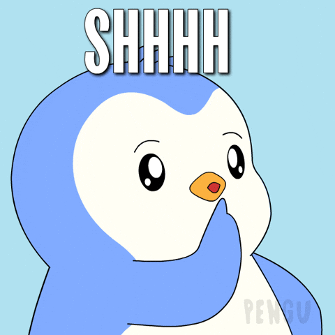 Penguin Be Quiet GIF by Pudgy Penguins