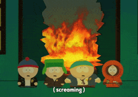 eric cartman fire GIF by South Park 