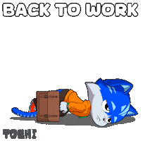 Working 9 To 5 Sticker by Toshithecat