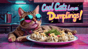 Chinese Food Cat GIF by Anne Horel