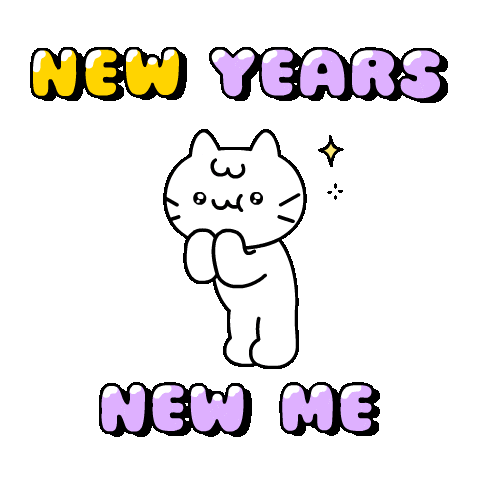 Happy New Year Cat Sticker by Mikitti