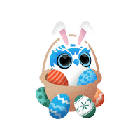 Easter Owl Sticker by Magic Omens