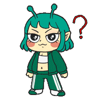 Alien Girl Question Sticker