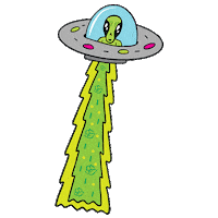 Ufo Sticker by Shelflife Store
