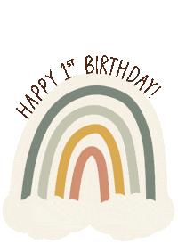 Happy First Birthday Sticker