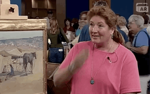 Happy Surprise Reaction GIF by ANTIQUES ROADSHOW | PBS
