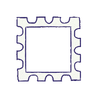 androodles frame marco sello white frame Sticker