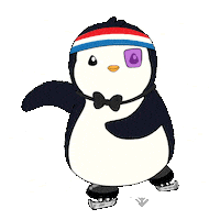 Happy Ice Skating Sticker by Pudgy Penguins