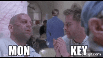 madlyfe giphygifmaker monkey key brad pitt GIF