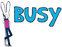 Work Hard Not Available Sticker by Simon Super Rabbit