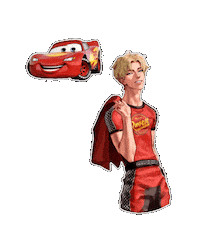 Mathyou28 cars human lightning mcqueen lightning mcqueen cars human Sticker
