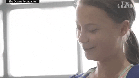 news giphydvr barack obama giphynewsinternational greta thunberg GIF