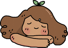 rissaartt happy girl hug leaf Sticker