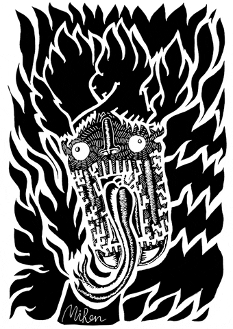 black and white art GIF by Miron