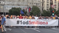 Serbs in Belgrade Protest Ruling Party's Seven Years in Power