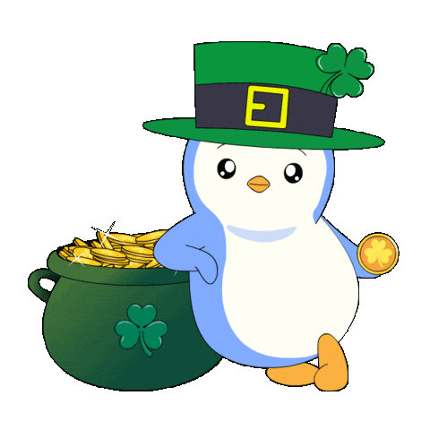 St Patricks Day Good Luck Sticker by Pudgy Penguins