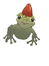 nikkitea01 frog strawberry lick licky Sticker