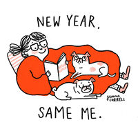 Gemmacorrell girl new year pug stay home GIF