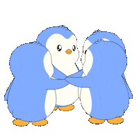 Huddle Up Lets Go Sticker by Pudgy Penguins