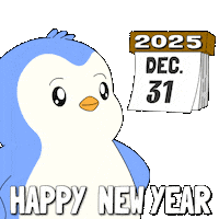 Happy New Year Penguin Sticker by Pudgy Penguins